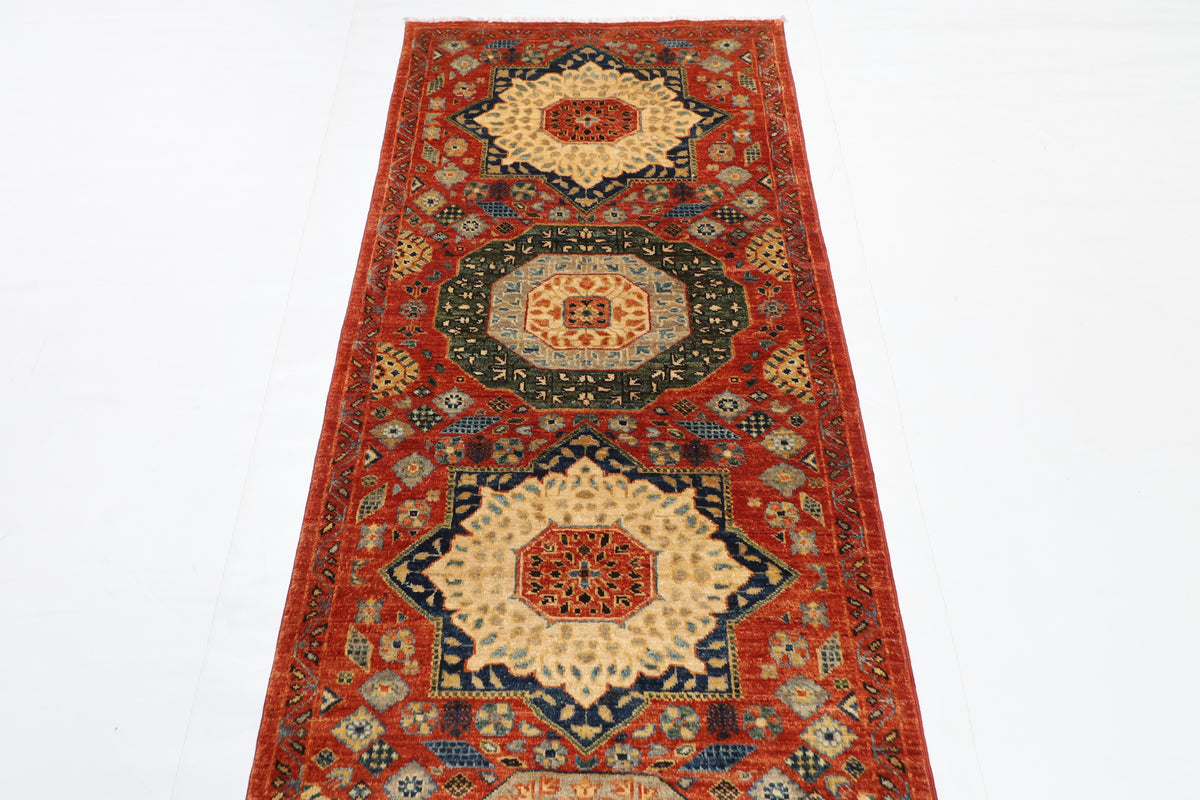 84 x 345 cm | mamluk Runner Design Hand Knotted Veg Dye Wool Afghan Carpet