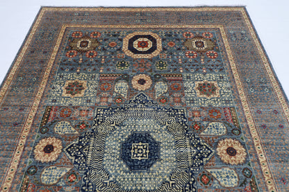 200 x 296 cm | Mamluk Afghan Tribal Hand Knotted Veg Dye Wool carpet