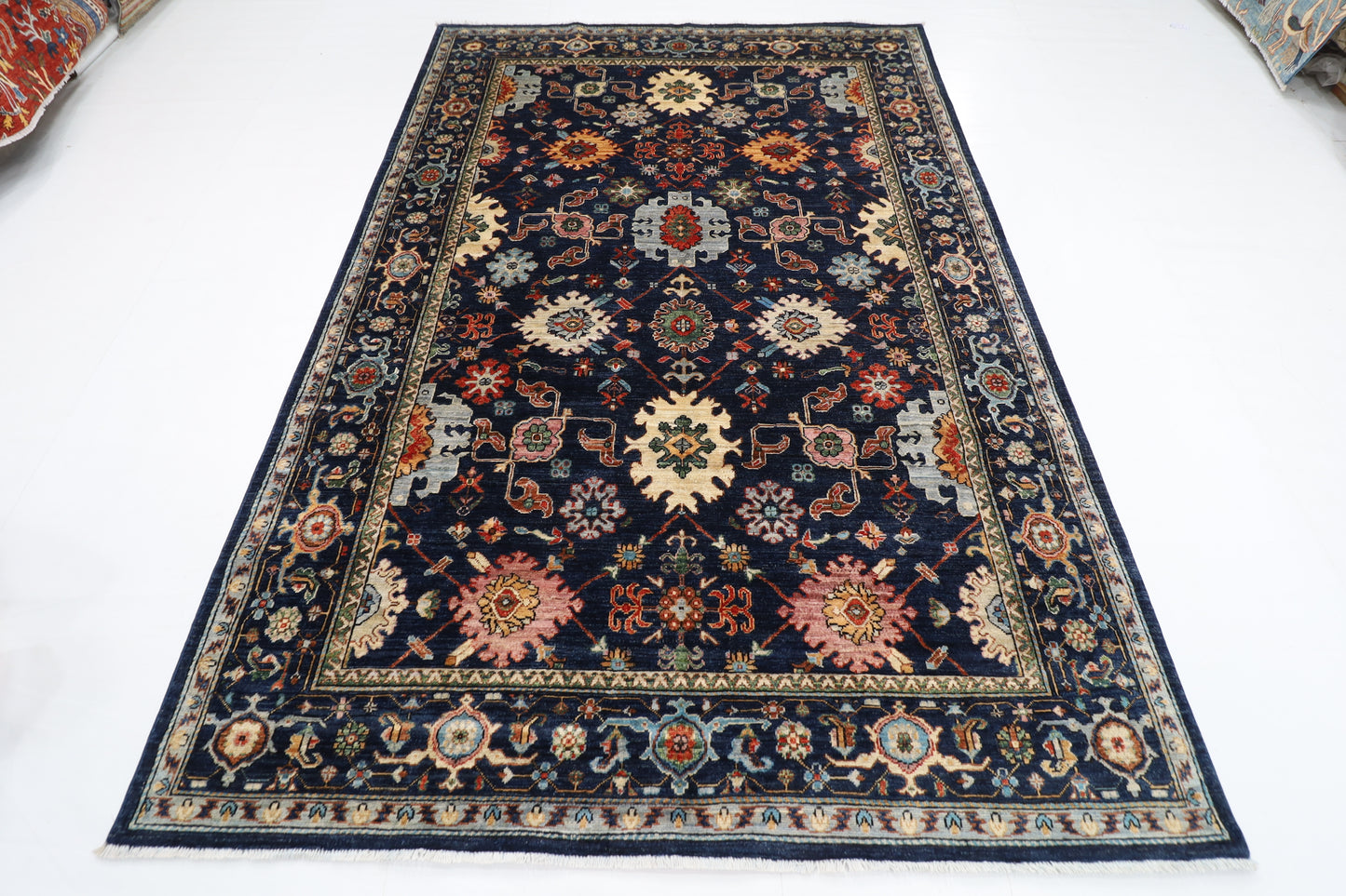 185 x 271 cm | Bidjar Blue Oriental Area Rug Afghan Hand Knotted Veg Dye Wool carpet