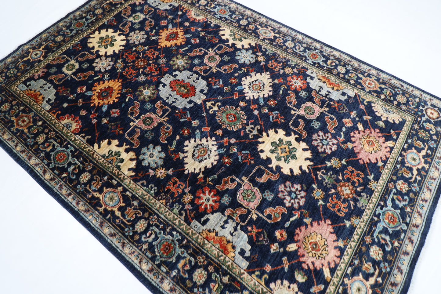 185 x 271 cm | Bidjar Blue Oriental Area Rug Afghan Hand Knotted Veg Dye Wool carpet