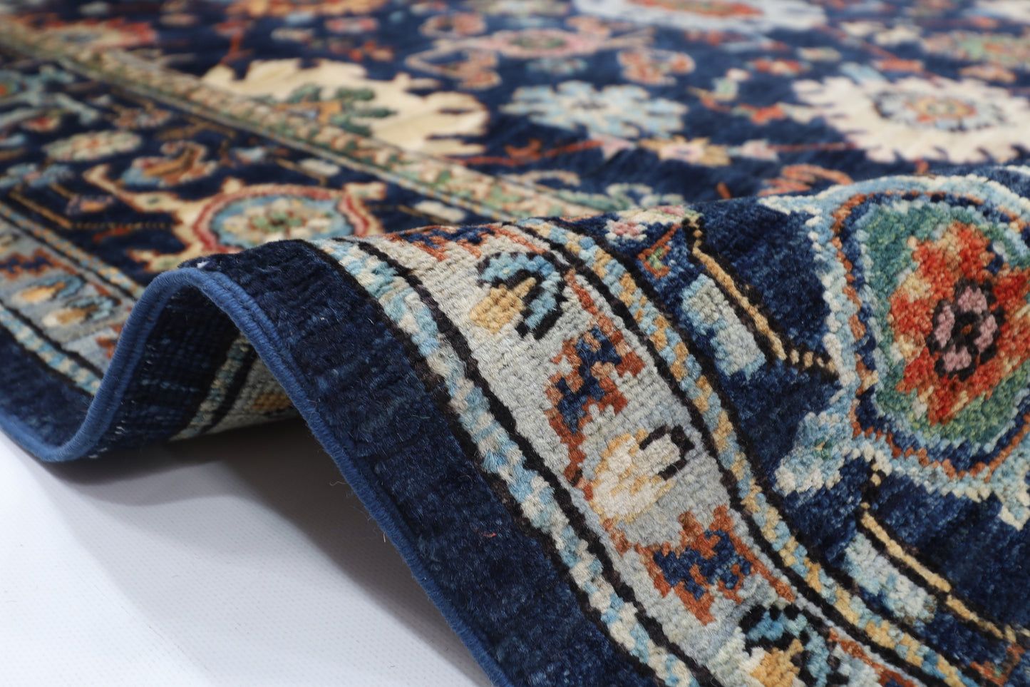 185 x 271 cm | Bidjar Blue Oriental Area Rug Afghan Hand Knotted Veg Dye Wool carpet