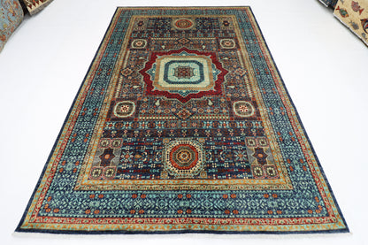 201 x 293 cm | Mamluk Afghan Tribal Hand Knotted Veg Dye Wool carpet