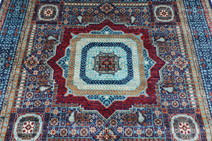 201 x 293 cm | Mamluk Afghan Tribal Hand Knotted Veg Dye Wool carpet