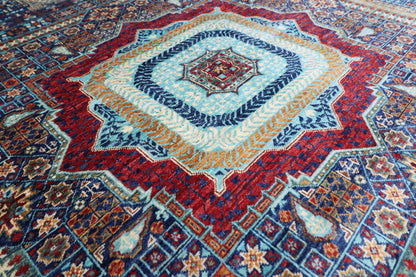 201 x 293 cm | Mamluk Afghan Tribal Hand Knotted Veg Dye Wool carpet