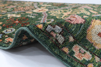 82 x 300 cm | Floral Runner Design Hand Knotted Veg Dye Wool Afghan Carpet