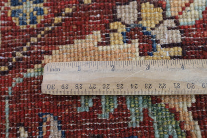 197 x 198 cm | Suzani Red Oriental Round Rug Afghan Hand Knotted Veg Dye Wool carpet