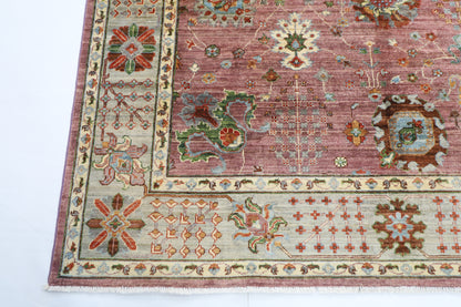 196 x 300 cm | Floral Pink Oriental Area Rug Afghan Hand Knotted Veg Dye Wool carpet
