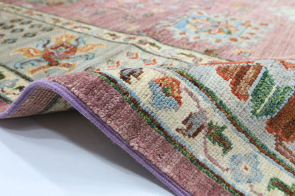 196 x 300 cm | Floral Pink Oriental Area Rug Afghan Hand Knotted Veg Dye Wool carpet