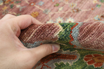 196 x 300 cm | Floral Pink Oriental Area Rug Afghan Hand Knotted Veg Dye Wool carpet