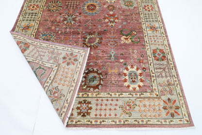 196 x 300 cm | Floral Pink Oriental Area Rug Afghan Hand Knotted Veg Dye Wool carpet