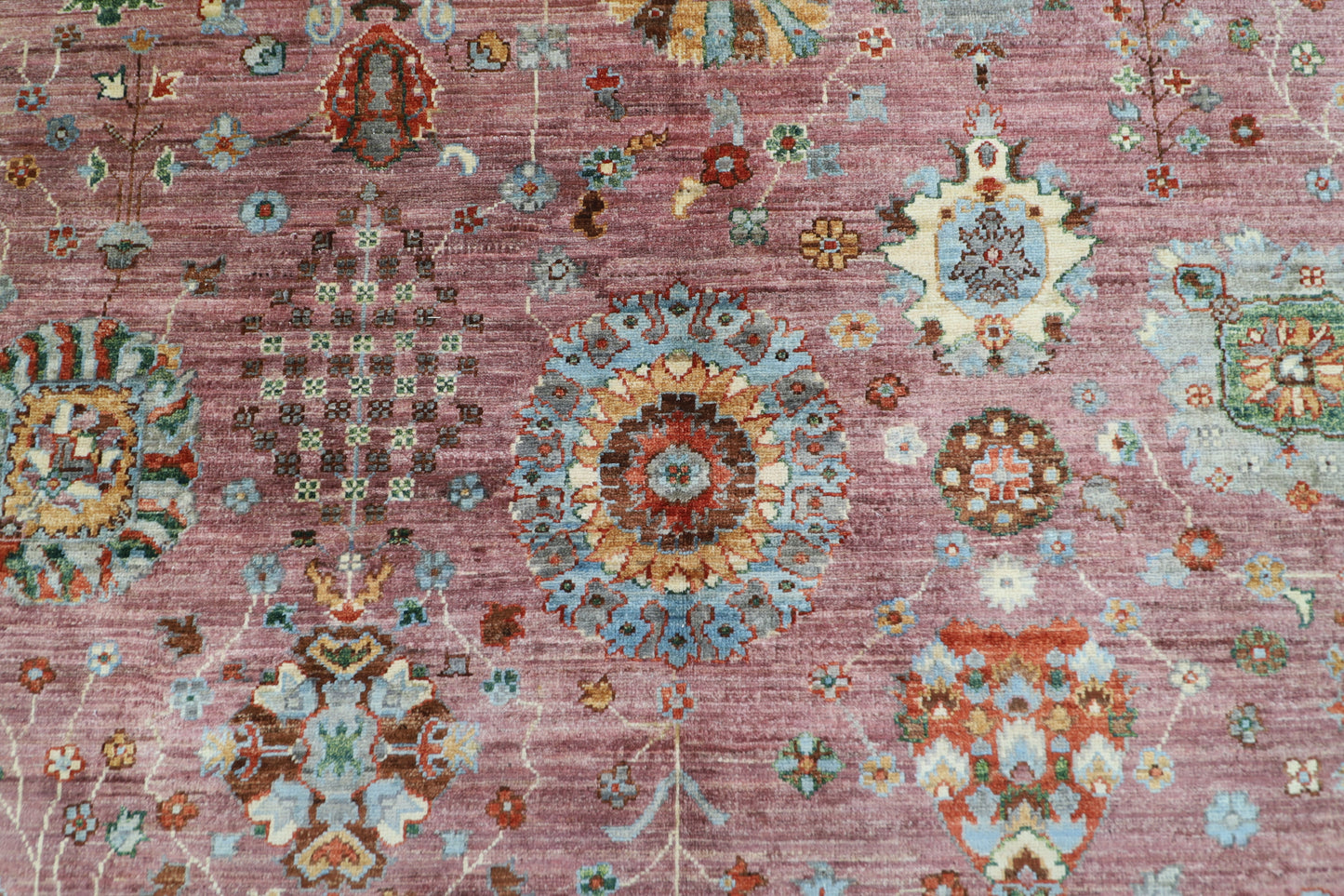 196 x 300 cm | Floral Pink Oriental Area Rug Afghan Hand Knotted Veg Dye Wool carpet