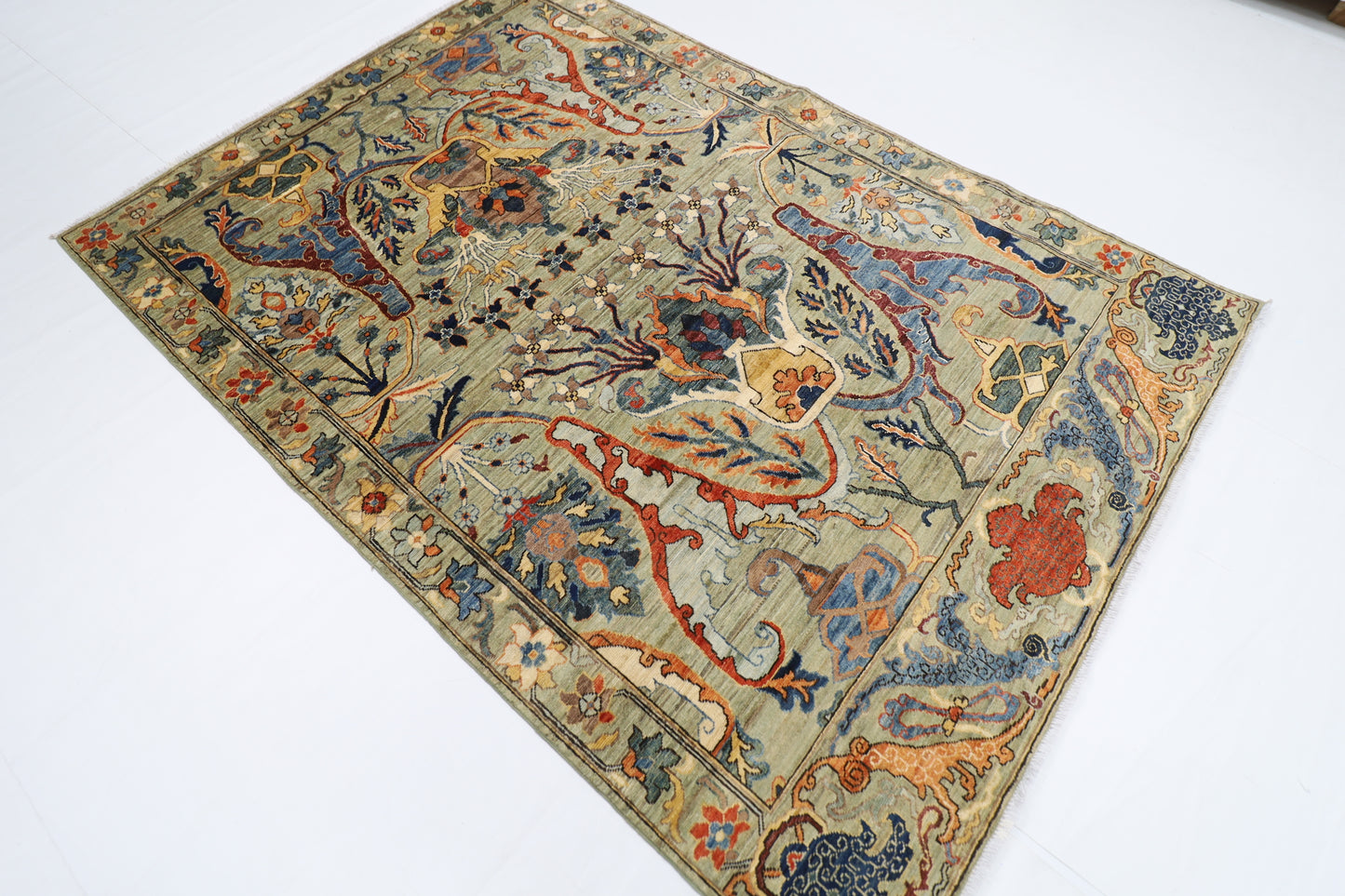 169 x 237 cm | Kawros Oriental Area Rug Afghan Hand Knotted Veg Dye Wool carpet