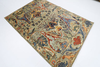 169 x 237 cm | Kawros Oriental Area Rug Afghan Hand Knotted Veg Dye Wool carpet