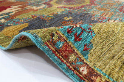 151 x 194 cm | Mamluk Abstract Oriental Area Rug Afghan Hand Knotted Veg Dye Wool carpet