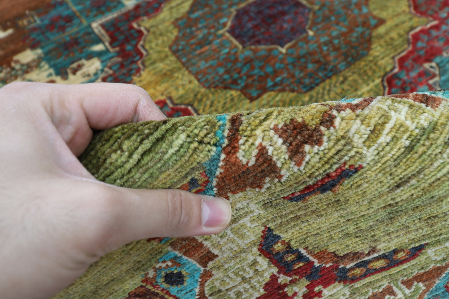 151 x 194 cm | Mamluk Abstract Oriental Area Rug Afghan Hand Knotted Veg Dye Wool carpet