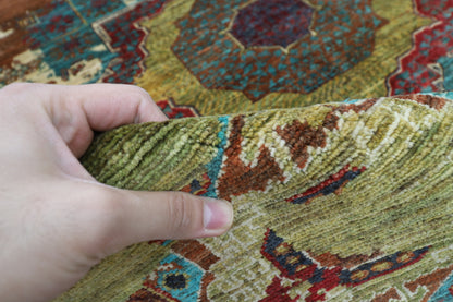 151 x 194 cm | Mamluk Abstract Oriental Area Rug Afghan Hand Knotted Veg Dye Wool carpet