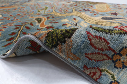 84 x 399 cm | Birds Runner Design Hand Knotted Veg Dye Wool Afghan Carpet