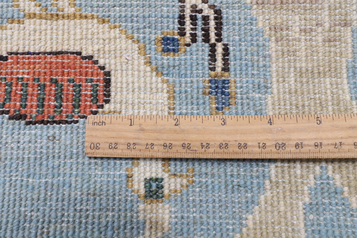 84 x 482 cm | Birds Runner Design Hand Knotted Veg Dye Wool Afghan Carpet