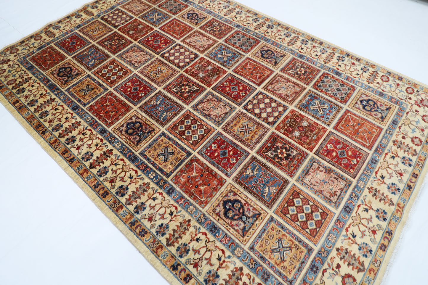 200 x 293 cm | Geometric Oriental Area Rug Afghan Hand Knotted Veg Dye Wool carpet