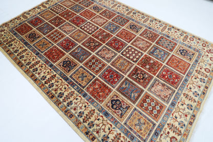200 x 293 cm | Geometric Oriental Area Rug Afghan Hand Knotted Veg Dye Wool carpet