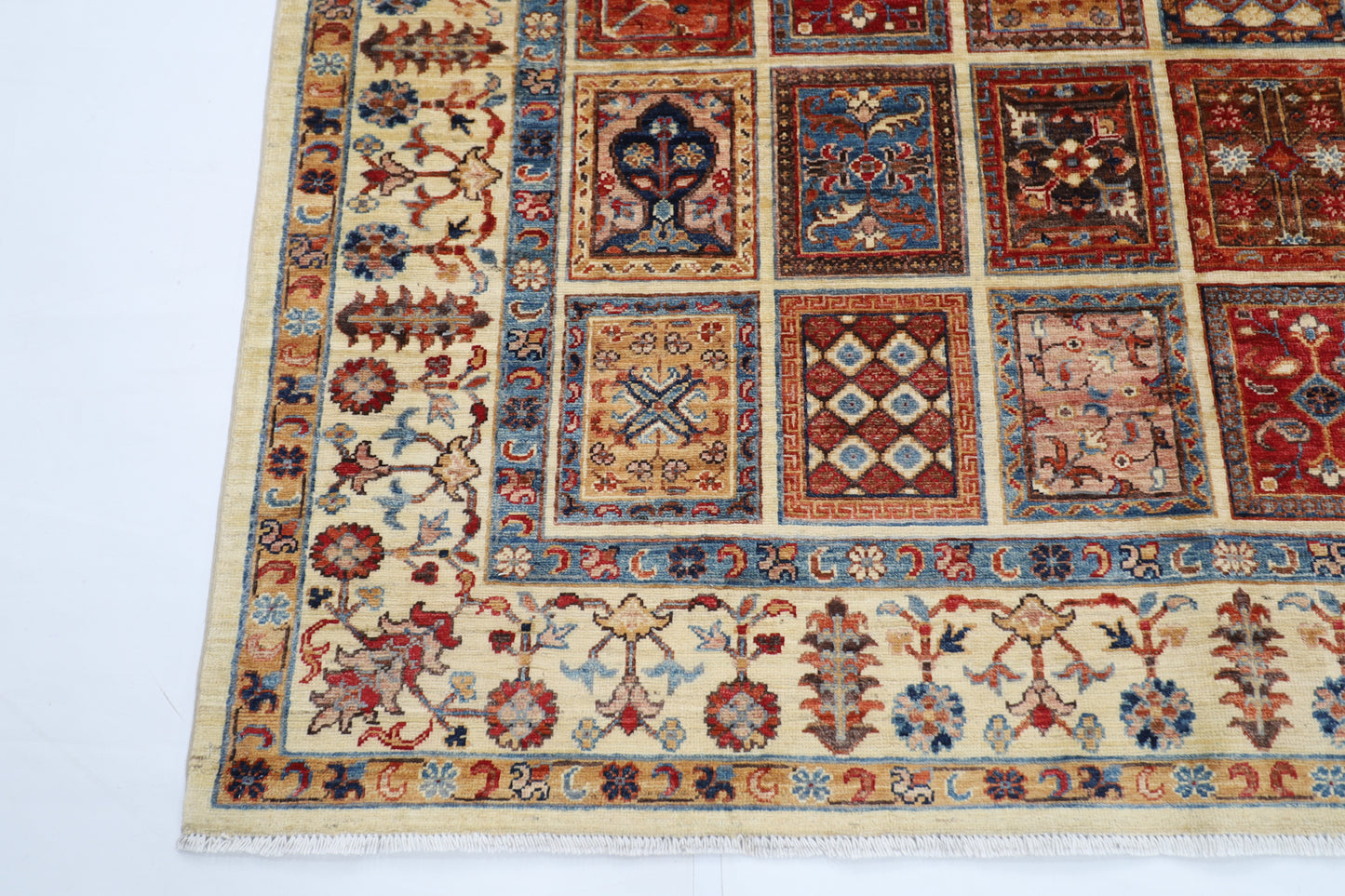 200 x 293 cm | Geometric Oriental Area Rug Afghan Hand Knotted Veg Dye Wool carpet