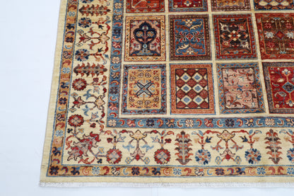 200 x 293 cm | Geometric Oriental Area Rug Afghan Hand Knotted Veg Dye Wool carpet