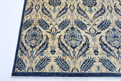 180 x 275 cm | Floral Afghan Tribal Hand Knotted Veg Dye Wool carpet
