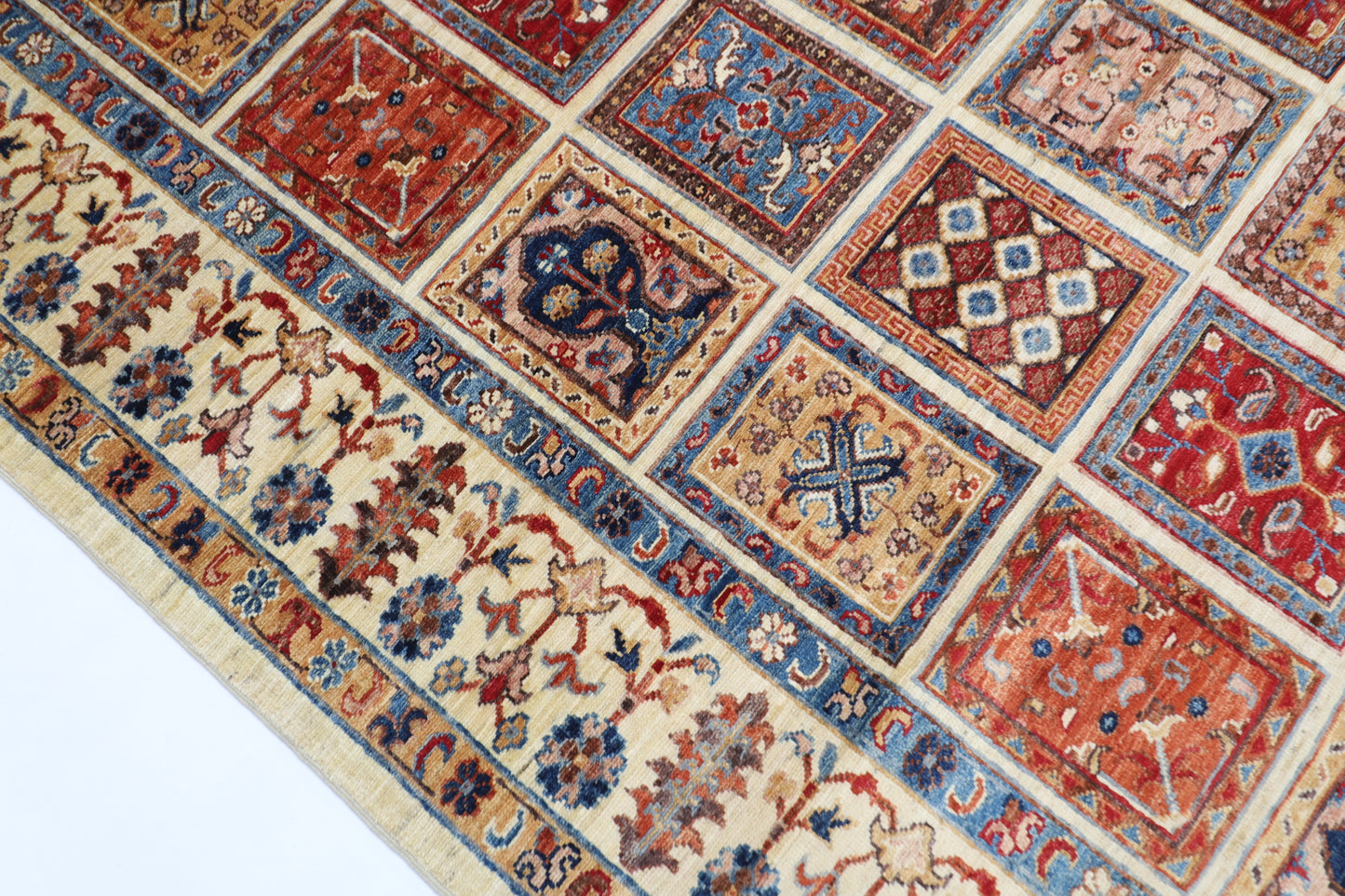 200 x 293 cm | Geometric Oriental Area Rug Afghan Hand Knotted Veg Dye Wool carpet