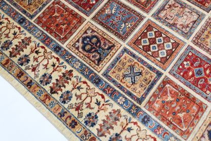 200 x 293 cm | Geometric Oriental Area Rug Afghan Hand Knotted Veg Dye Wool carpet