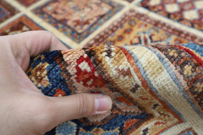 200 x 293 cm | Geometric Oriental Area Rug Afghan Hand Knotted Veg Dye Wool carpet
