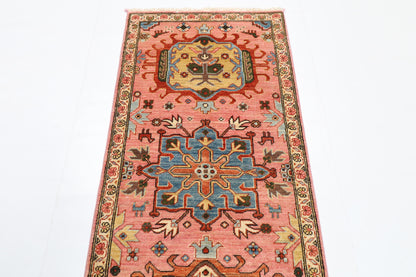 77 x 246 cm | Waziri Runner Design Hand Knotted Veg Dye Wool Afghan Carpet