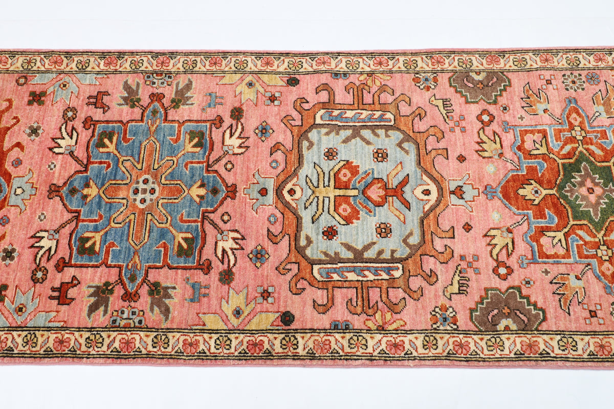 77 x 246 cm | Waziri Runner Design Hand Knotted Veg Dye Wool Afghan Carpet