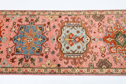 77 x 246 cm | Waziri Runner Design Hand Knotted Veg Dye Wool Afghan Carpet