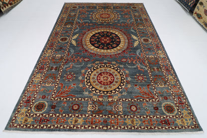 204 x 296 cm | Suzani Afghan Tribal Hand Knotted Veg Dye Wool carpet