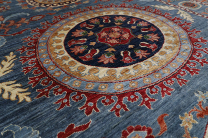 204 x 296 cm | Suzani Afghan Tribal Hand Knotted Veg Dye Wool carpet