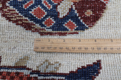 84 x 345 cm | Fish Runner Design Hand Knotted Veg Dye Wool Afghan Carpet
