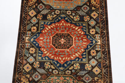 78 x 457 cm | Mamluk Runner Design Hand Knotted Veg Dye Wool Afghan Carpet