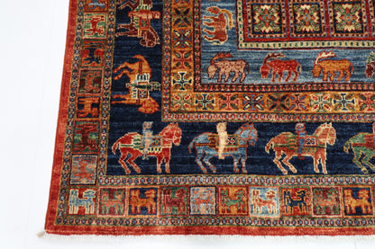 142 x 197 cm | Pazyryk Afghan Tribal Hand Knotted Veg Dye Wool carpet
