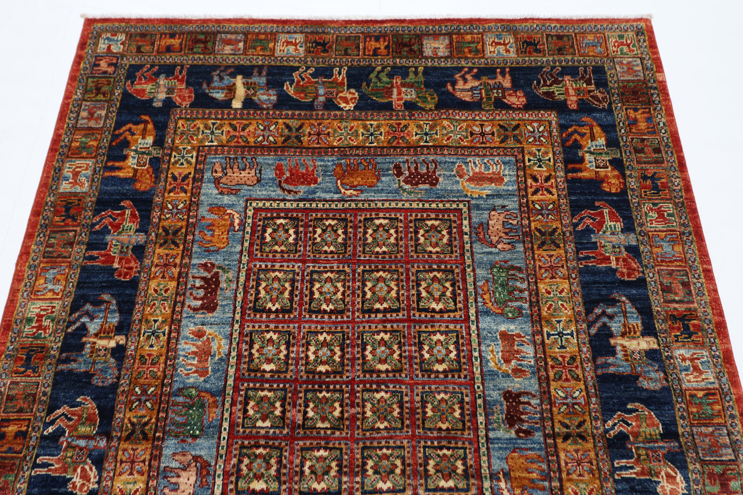 142 x 197 cm | Pazyryk Afghan Tribal Hand Knotted Veg Dye Wool carpet