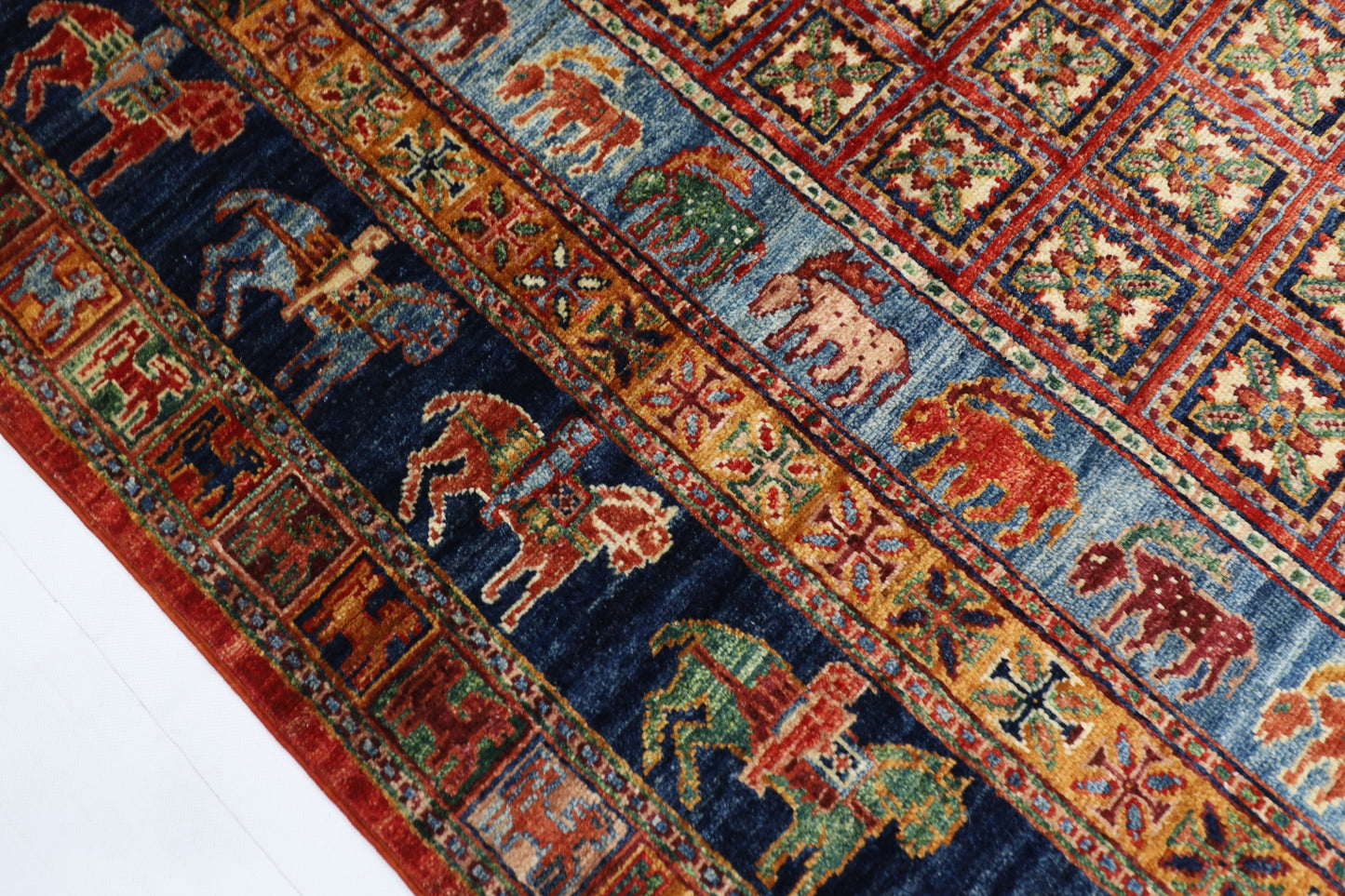 142 x 197 cm | Pazyryk Afghan Tribal Hand Knotted Veg Dye Wool carpet