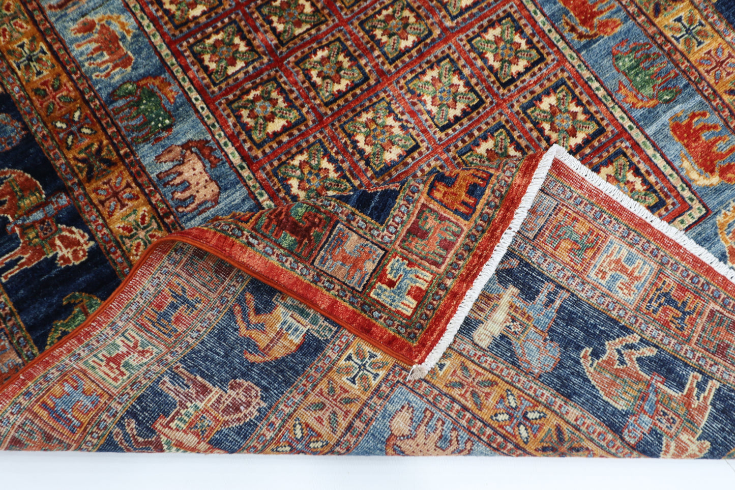 142 x 197 cm | Pazyryk Afghan Tribal Hand Knotted Veg Dye Wool carpet