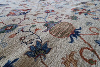 418 x 696 cm | Large Sultani Design Hand Knotted Wool Afghan Carpet