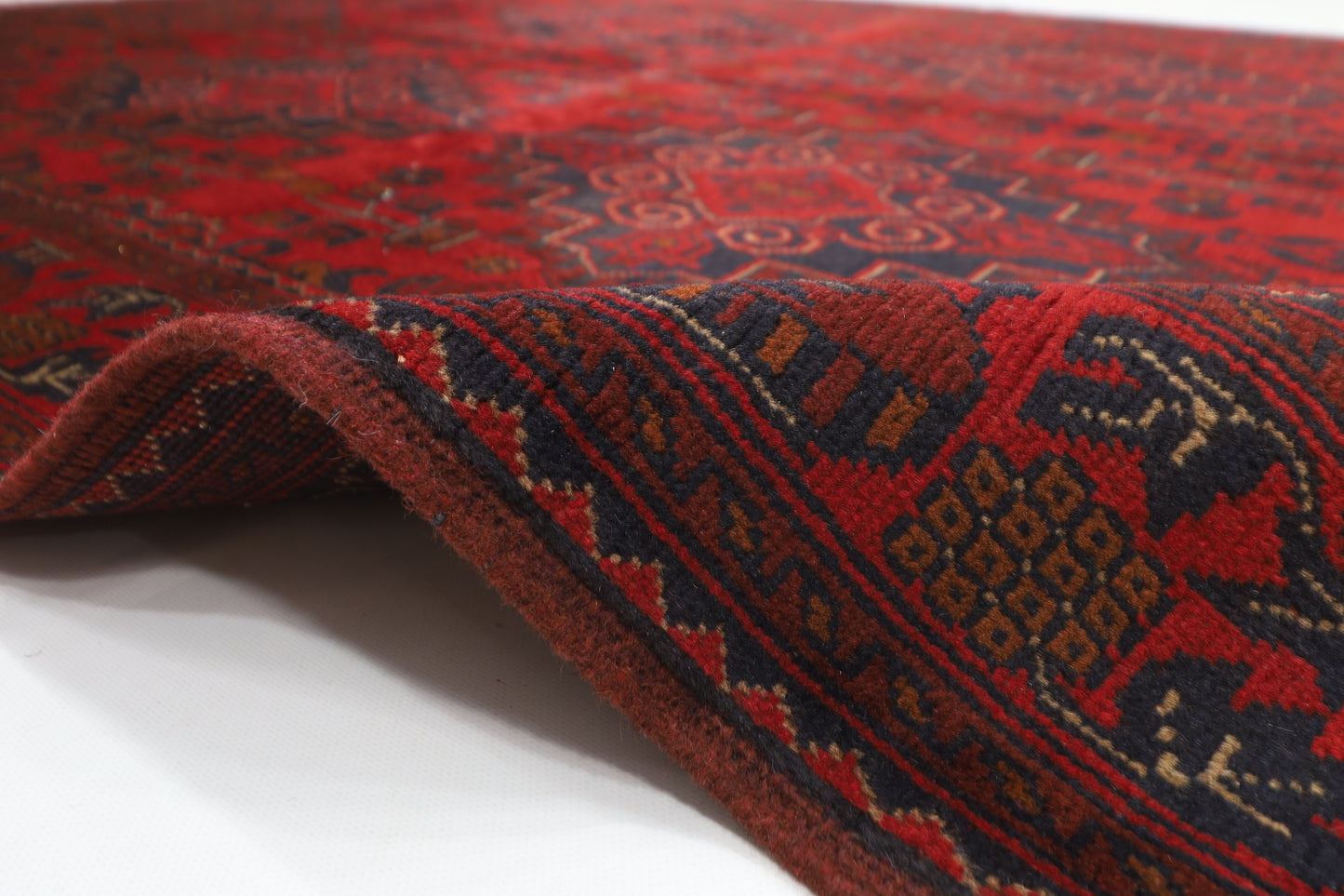 151 x 210 cm | Geometric Red Oriental Area Rug Afghan Hand Knotted Wool carpet