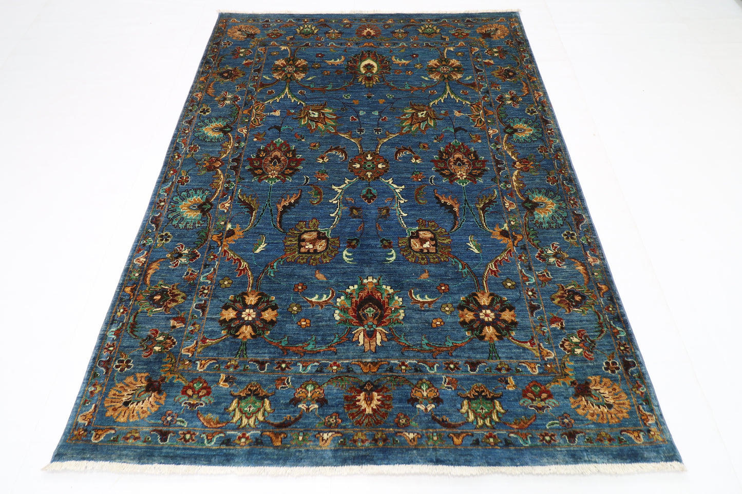 154 x 209 cm | Sultani Afghan Tribal Hand Knotted Veg Dye Wool carpet