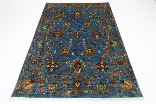 154 x 209 cm | Sultani Afghan Tribal Hand Knotted Veg Dye Wool carpet