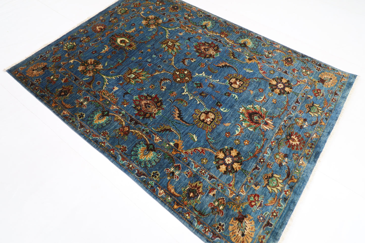 154 x 209 cm | Sultani Afghan Tribal Hand Knotted Veg Dye Wool carpet