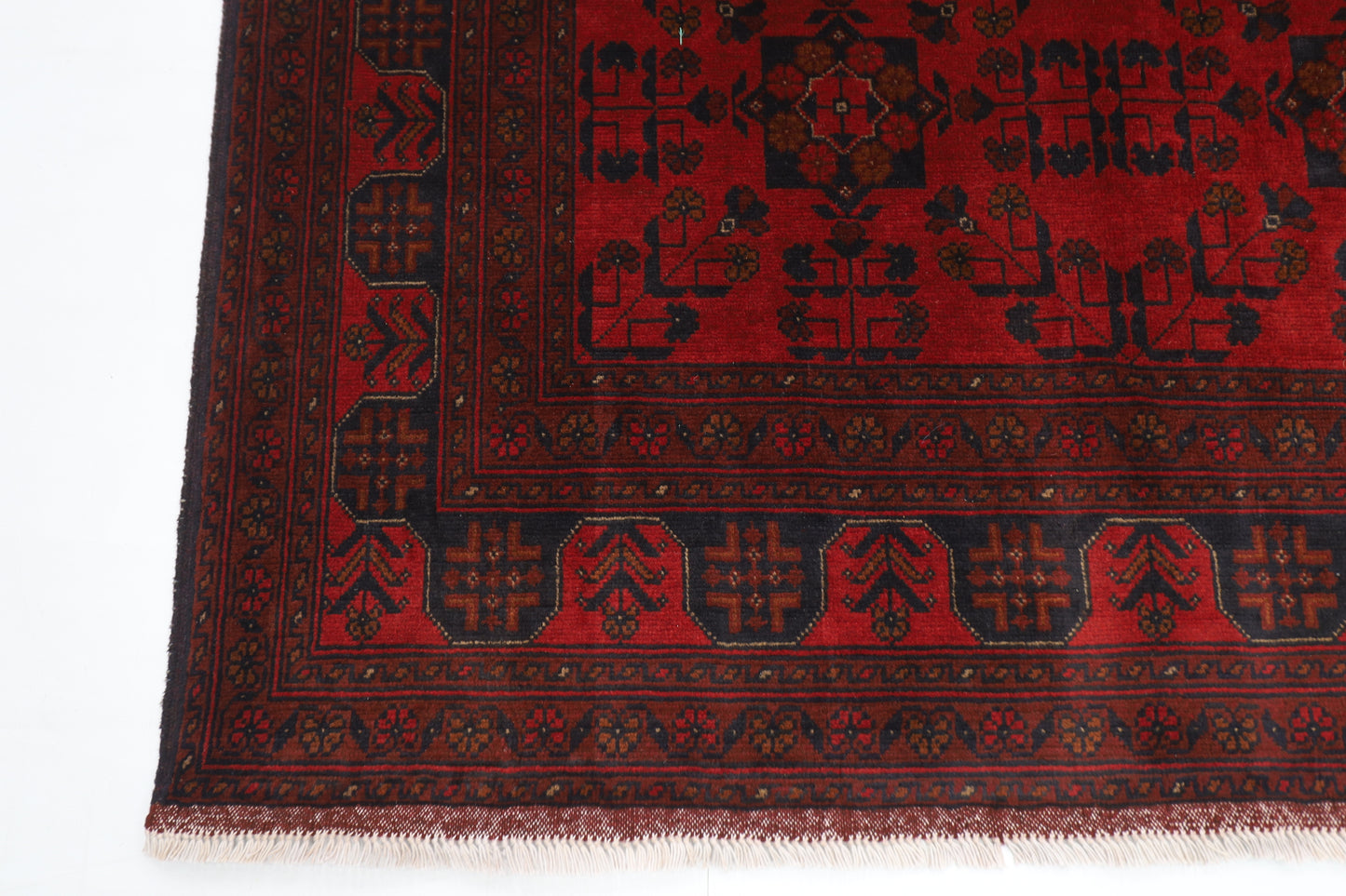 154 x 201 cm | Bokhara Red Oriental Area Rug Afghan Hand Knotted Wool carpet