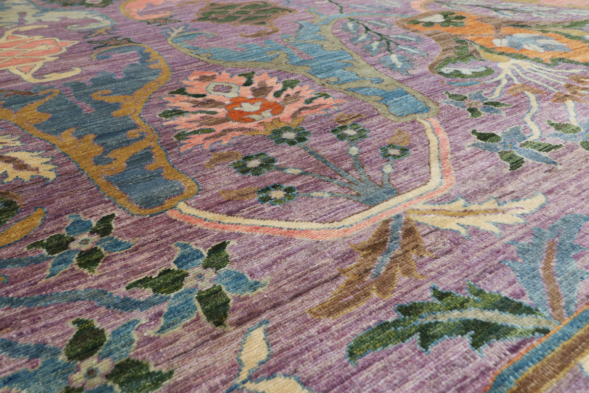 245 x 301 cm | Alfombra afgana de lana teñida con vegetales anudada a mano diseño Kawros