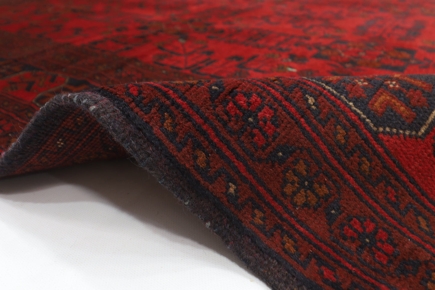 154 x 201 cm | Bokhara Red Oriental Area Rug Afghan Hand Knotted Wool carpet