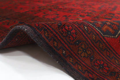 154 x 201 cm | Bokhara Red Oriental Area Rug Afghan Hand Knotted Wool carpet